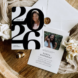 Typographic Photo Graduation Party Invitation