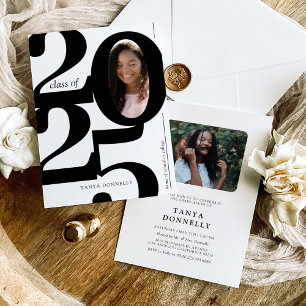 Typographic Photo Graduation Party Invitation