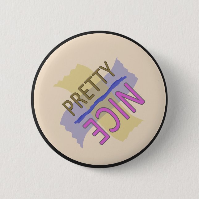 Typographic Pretty Nice Pink Brown Blue 6 Cm Round Badge (Front)