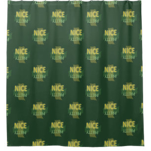Typographic Pretty Nice Yellow Green Shower Curtain