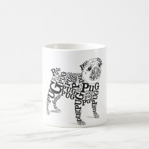 Typographic Pug Coffee Mug