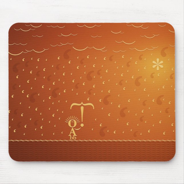 Typographic Rain (Colour 2) Mouse Mat (Front)