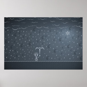Typographic Rain Poster