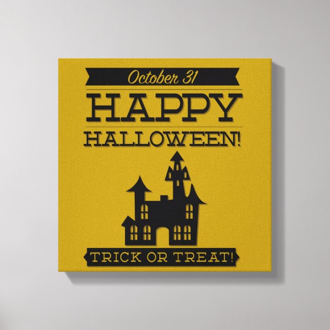 Typographic retro Halloween Canvas Print (Front)
