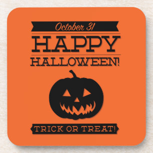 Typographic retro Halloween Coaster
