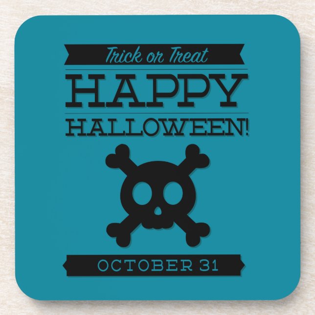 Typographic retro Halloween Coaster (Front)