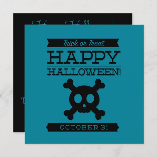 Typographic retro Halloween Invitation (Front/Back)