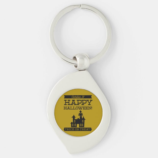 Typographic retro Halloween Key Ring (Front)