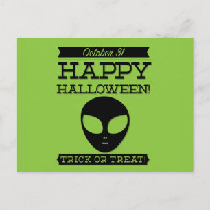Typographic retro Halloween Postcard