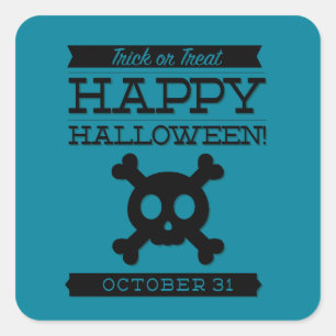 Typographic retro Halloween Square Sticker