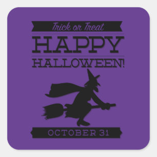 Typographic retro Halloween Square Sticker