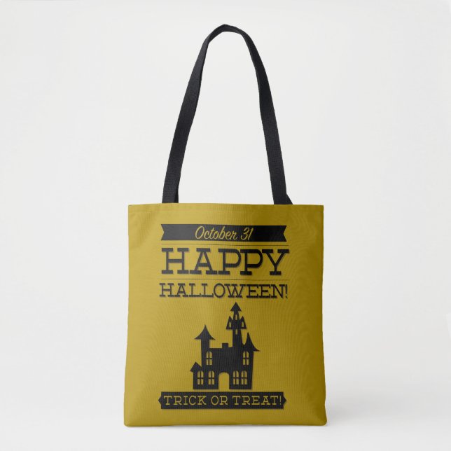 Typographic retro Halloween Tote Bag (Front)