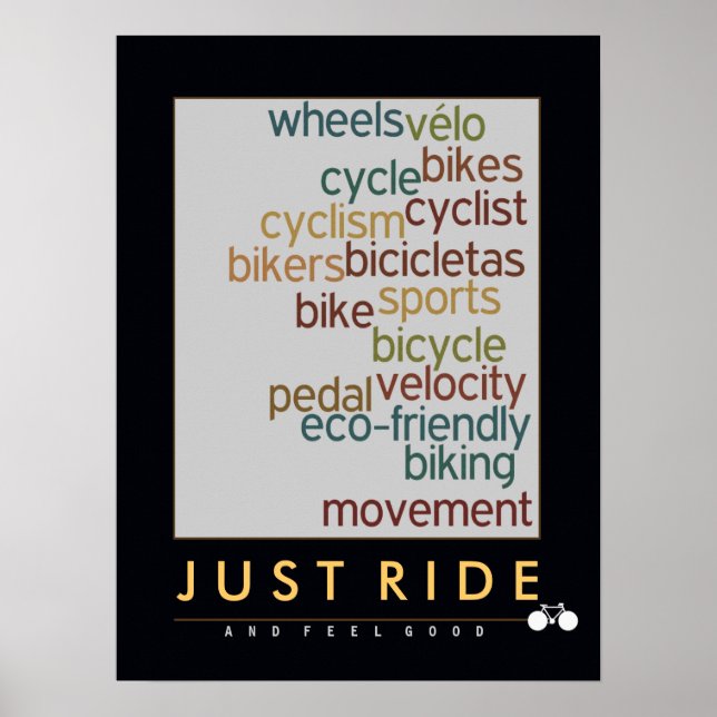 typographic 'ride a bicycle' wall decor (Front)