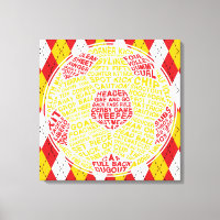 Typographic Soccer Ball Box Canvas