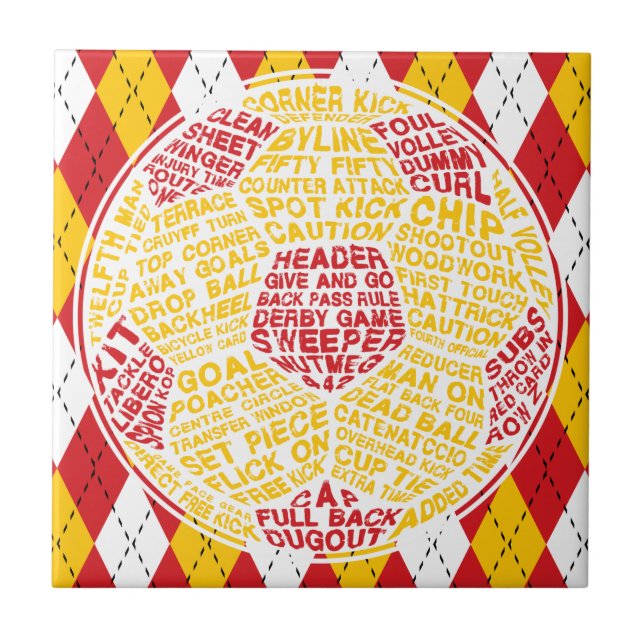 Typographic Soccer Ball Tile (Front)