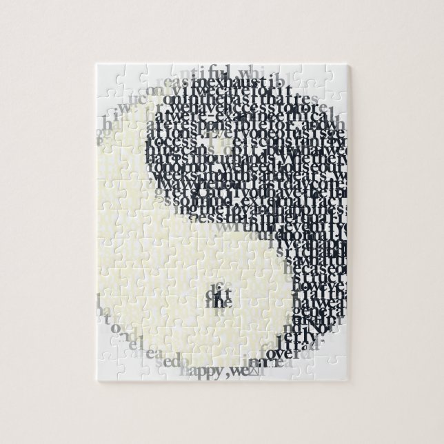 typographic yin-yang symbol jigsaw puzzle (Vertical)