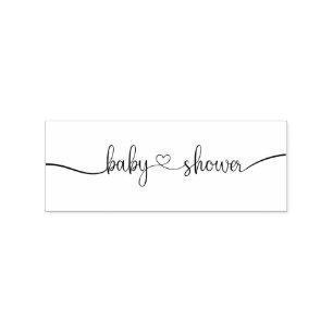 Typographical Calligraphy Custom Baby Shower Rubber Stamp