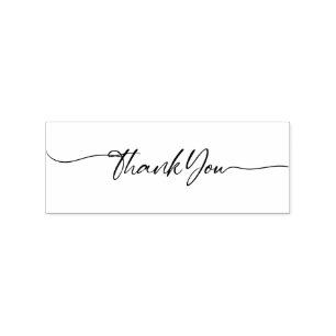 Typographical Calligraphy Custom Thank You Rubber Stamp