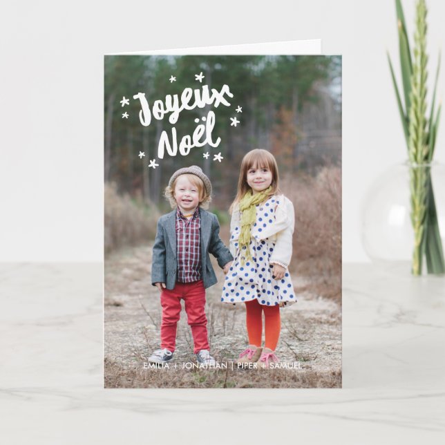Typographie photo de voeux de Noël Holiday Card (Front)