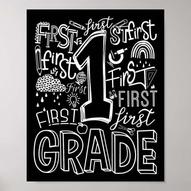 Typography 1st Grade Team Student Teacher  Poster (Front)