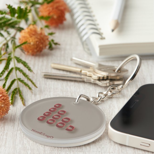 typography_4_very good acrylic key ring (Front Right)