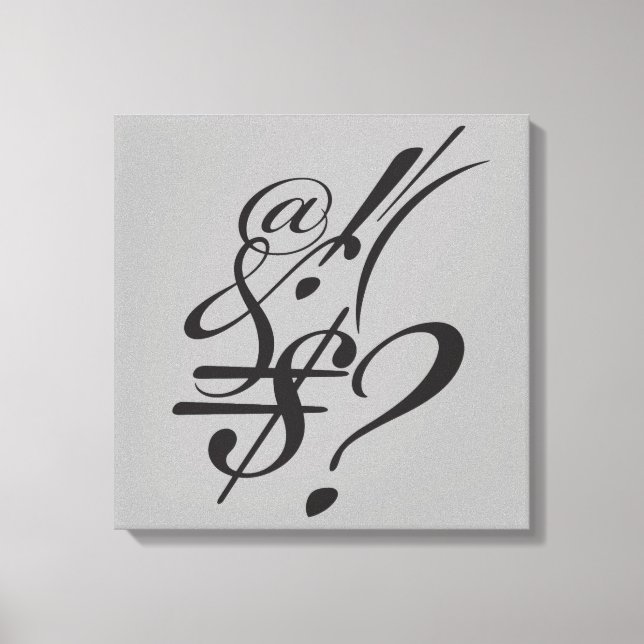 Typography (Abstract Composition) Canvas Print (Front)