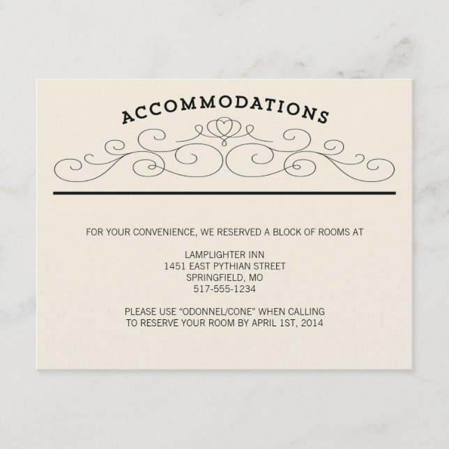 TYPOGRAPHY ACCOMMODATIONS ENCLOSURE CARD (Front)