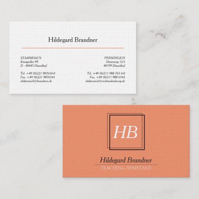 Typography and salmon business card (Front/Back)