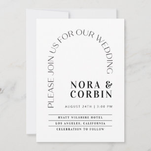 Typography Arch Wedding Invitation Card N100
