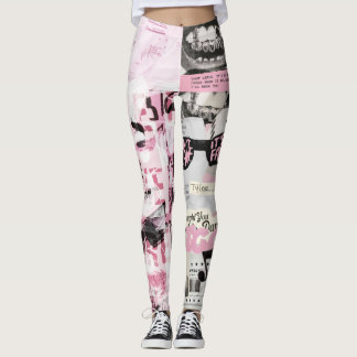 Typography art Leggings modern 24SS print pattern
