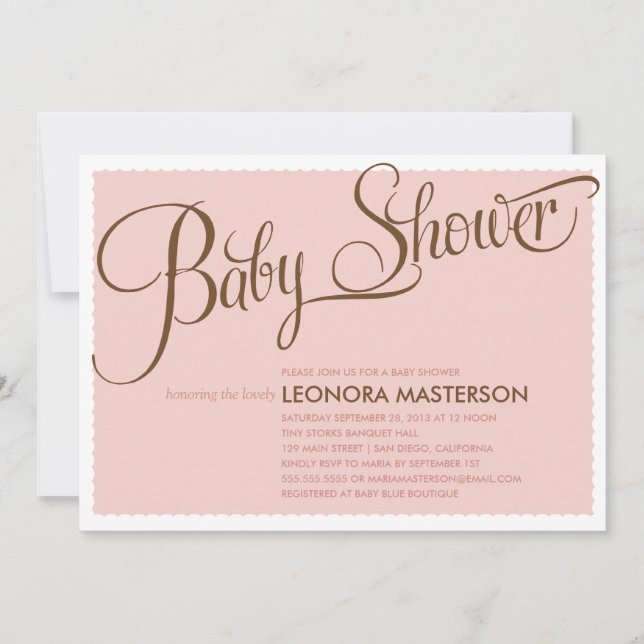TYPOGRAPHY BABY  | BABY SHOWER INVITATION (Front)