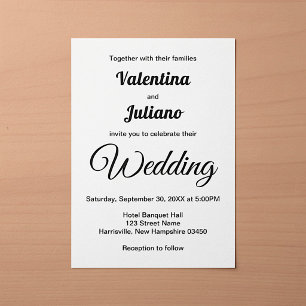 Typography-Based Black & White Wedding Invitation