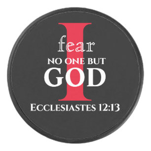 Typography Bible Verse ● I Fear No One But God ●   Hockey Puck