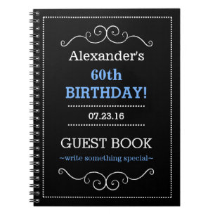 Typography Birthday Party Guest Book- Notebook