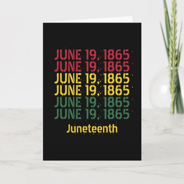 Typography Black History June 19 1865 Juneteenth Card (Front)