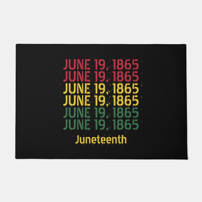 Typography Black History June 19 1865 Juneteenth Doormat (Front)