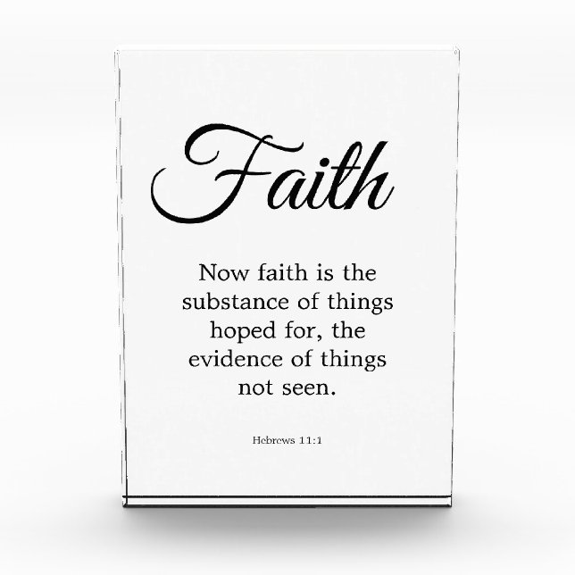Typography Black & White Faith is the substance Photo Block (Front)