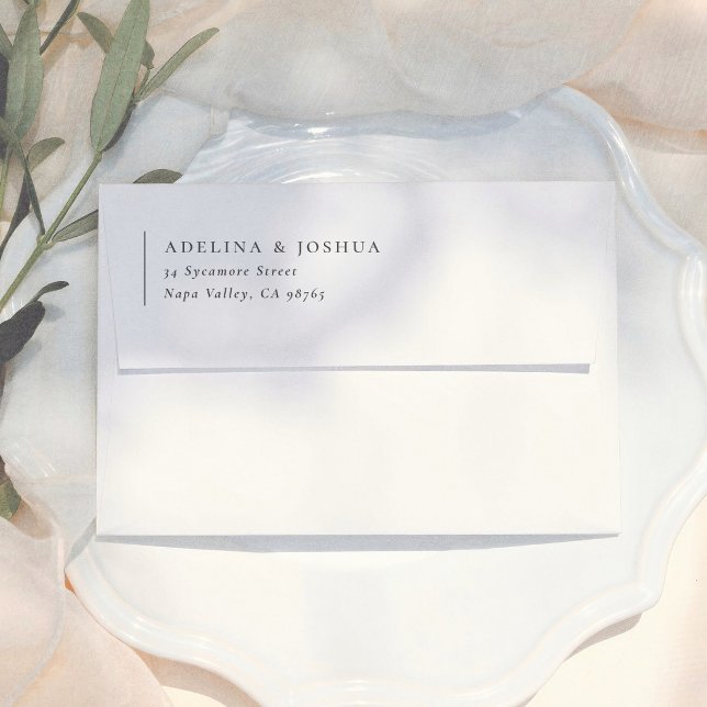 Typography Black & White Wedding Return Address Envelope (Creator Uploaded)