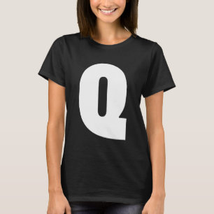 Typography Bold Display Letter Q Alphabet Characte T-Shirt