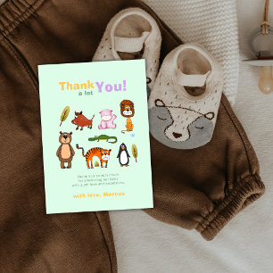 Typography Born To Be Wild Safari Baby Shower Thank You Card