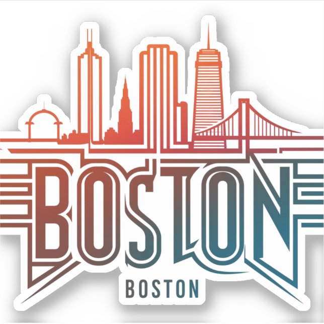 Typography Boston City Skyline (Front)