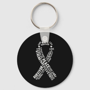 Typography Breast Cancer Awareness Pink Graphic Key Ring