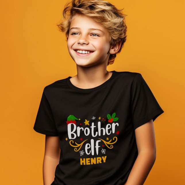 Typography Brother Elf Fun Family Matching T-Shirt (Creator Uploaded)