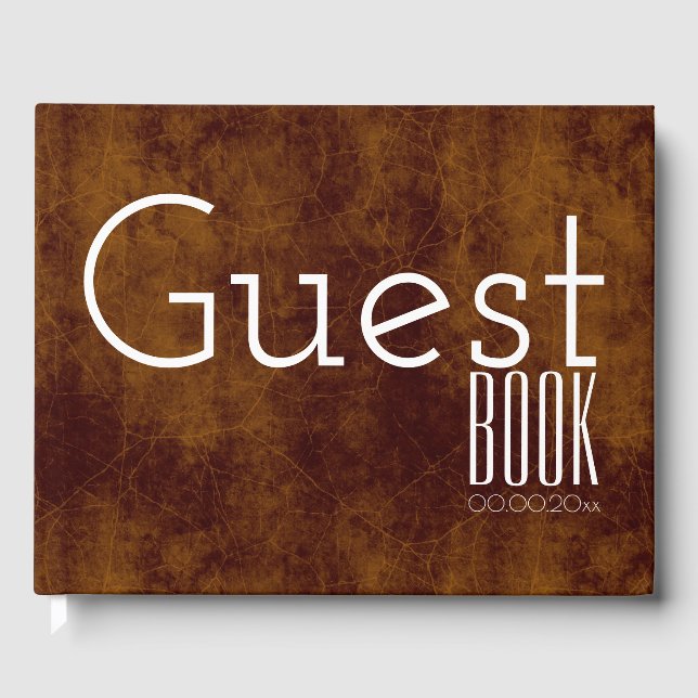 Typography business launch guest register CUSTOM 4 Guest Book (Front)
