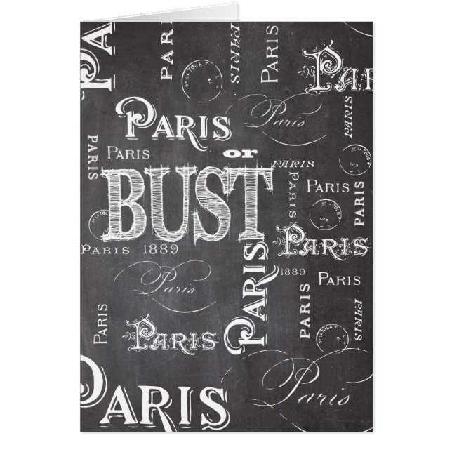 Typography Calligraphy Paris France Eiffel Tower (Front)