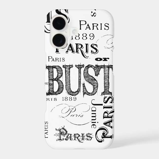 Typography Calligraphy Paris France Eiffel Tower (Back)