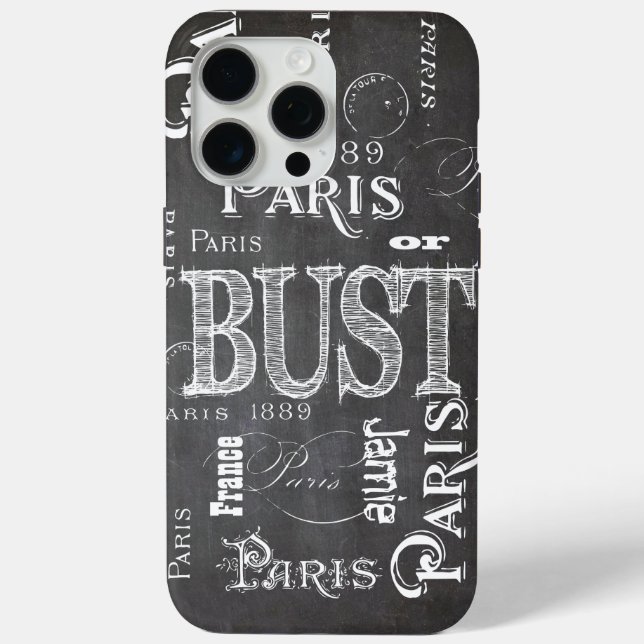 Typography Calligraphy Paris France Eiffel Tower Case-Mate iPhone Case (Back)