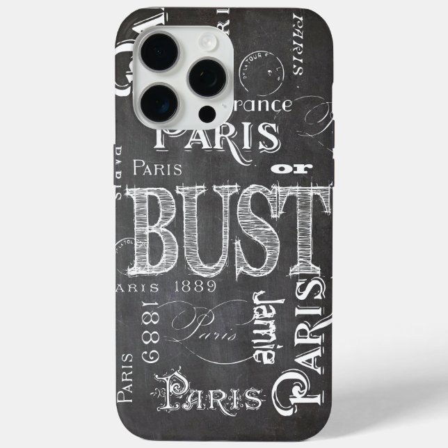 Typography Calligraphy Paris France Eiffel Tower Case-Mate iPhone Case (Back)