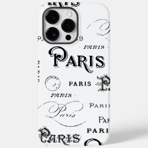 Typography Calligraphy Paris France Eiffel Tower Case-Mate iPhone 14 Pro Max Case