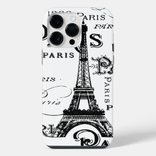 Typography Calligraphy Paris France Eiffel Tower iPhone 14 Pro Max Case
